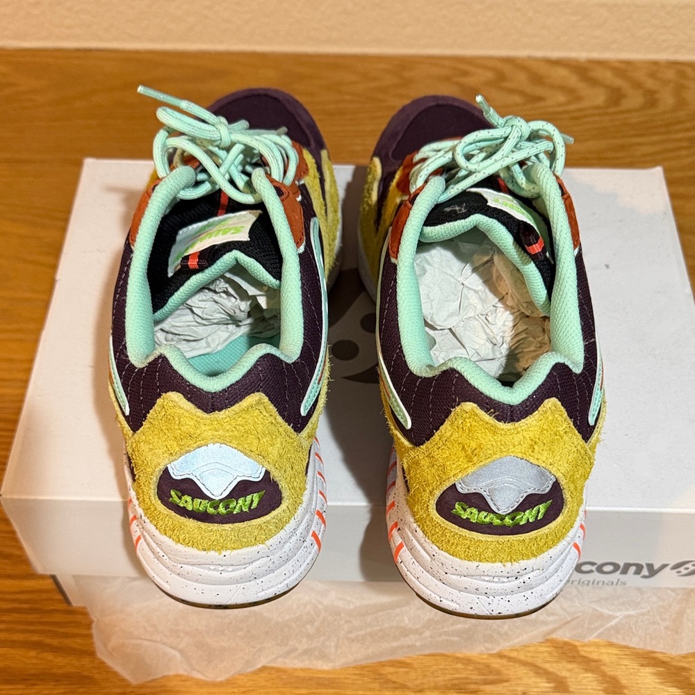 Saucony 3D Hurricane Multicolor Suede Sneakers - Picture 4 of 7